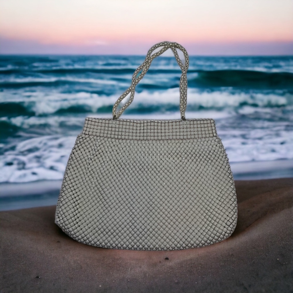 40s Whiting & Davis Co Ivory Metal Mesh Handbag